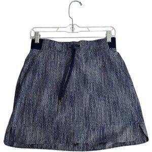 ATHLETA Womens Size 0 Skort Skirt Pickleball Hike Midtown Batik Print Golf Navy